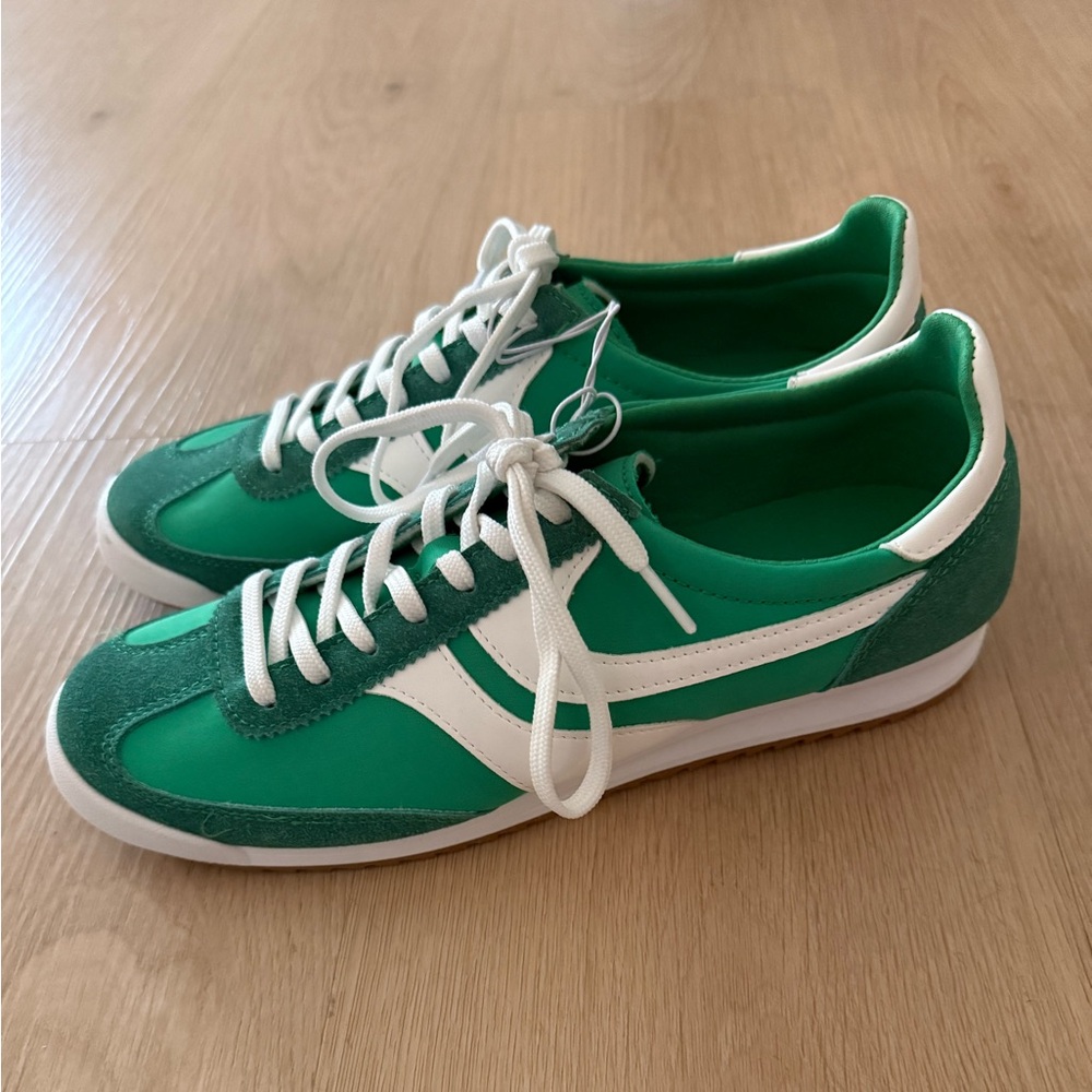 Green and White Sneakers